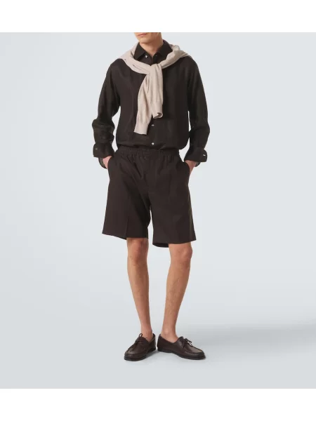 Pantaloni scurți Zegna de in maro