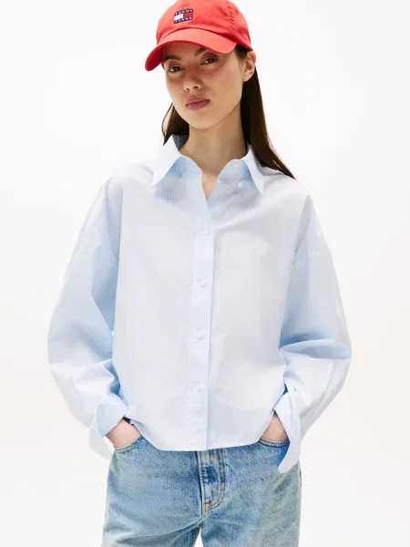 Tommy Jeans Košulja Svijetloplava plava