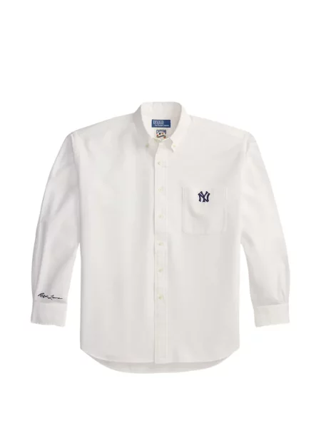 Prugasta lanena šilterica Polo Ralph Lauren bijela