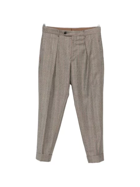 Pantaloni Berwich în carouri maro