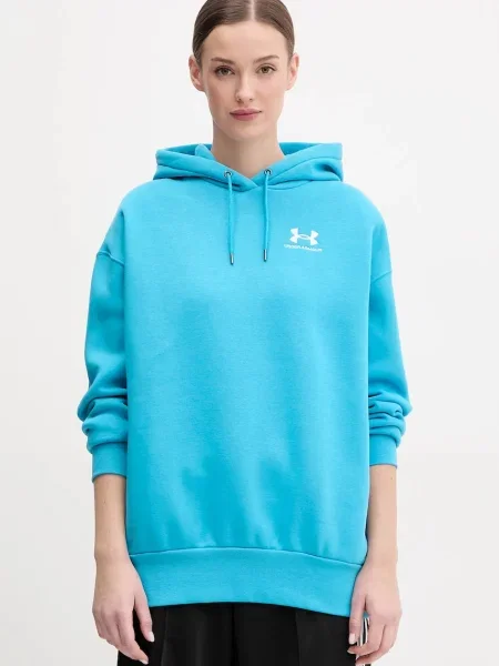 Флийс суичър с качулка Under Armour с качулка синьо