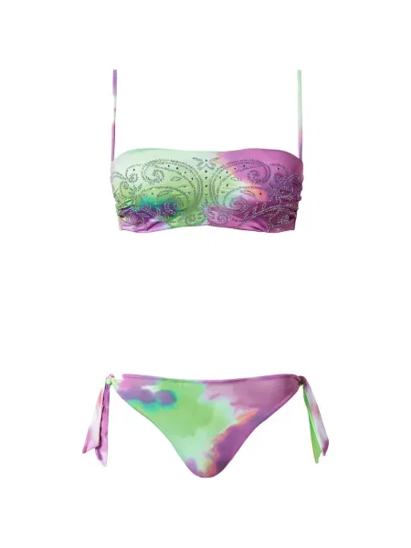 Bikini Twinset de cristal cu legături verde