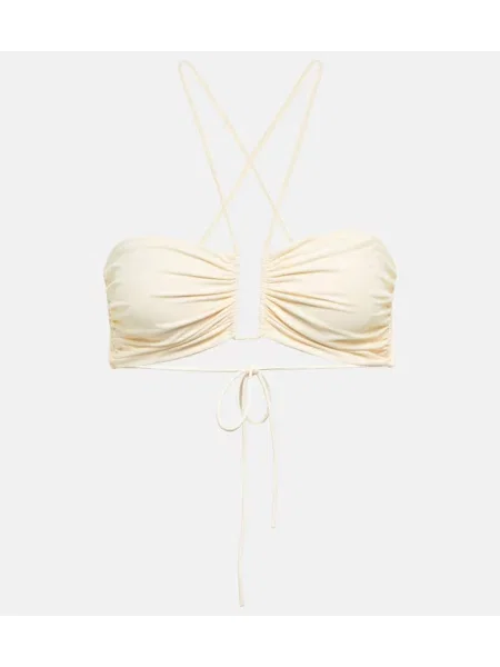 Bikini Magda Butrym cu gât halter alb