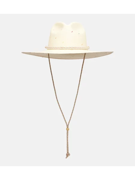 Pălărie Zimmermann de paie cowboy alb