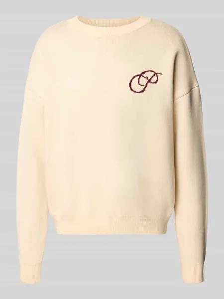 Sweter z dzianiny o kroju relaxed fit z czystej bawełny Prohibited biały