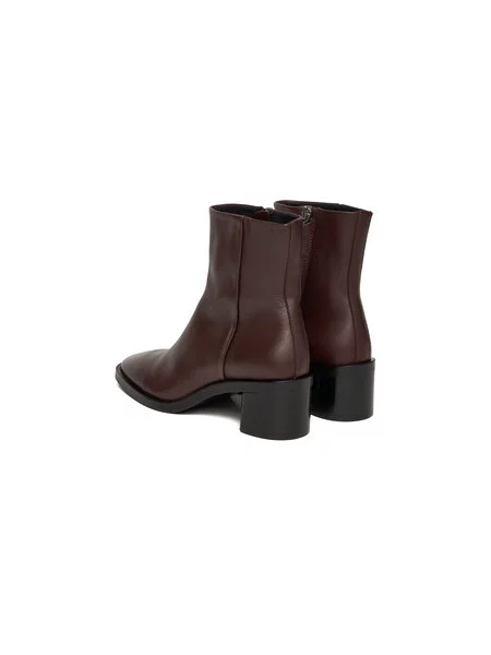 Calvin Klein Škornji Block Heel Boot Lth Bordo rdeča rjava