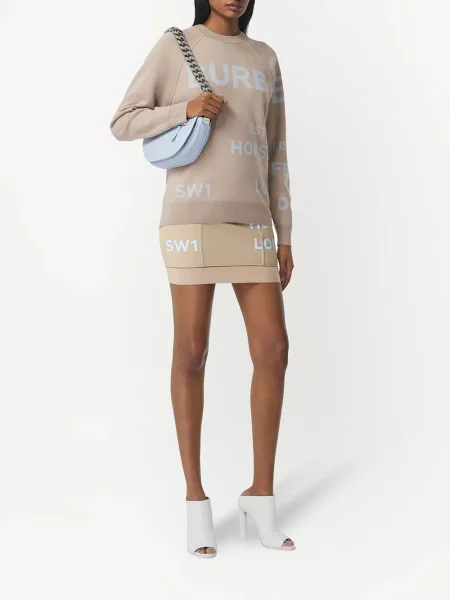 Raštuotas mini sijonas Burberry ruda