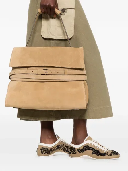 Cu centură geantă shopper Moschino din piele de căprioară