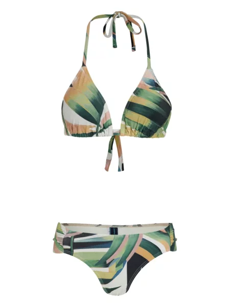 Bikini Lygia & Nanny cu imprimeu geometric verde
