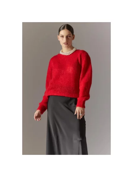 Sweter American Dreams wełniany czerwony