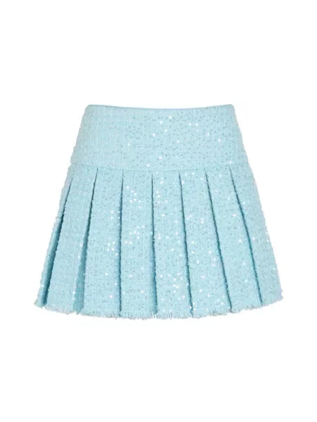 Mały spódnica plisowana Alice + Olivia z cekinami niebieska