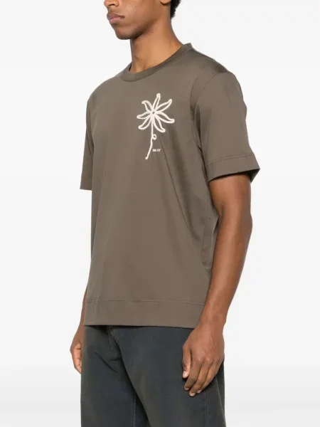 Tricou Nn07 cu model floral maro