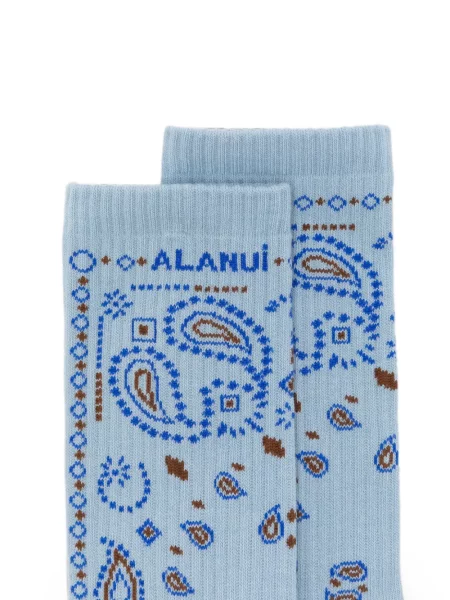 Șosete Alanui cu model paisley albastru