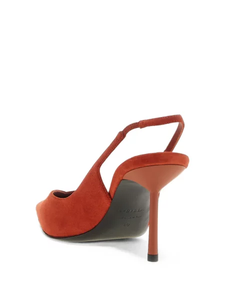 Pantofi cu toc Le Silla din piele de căprioară roșu