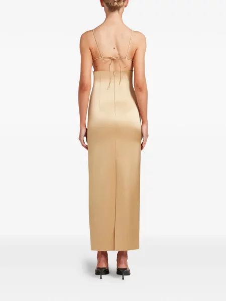 Maxi rochie maxi Violante Nessi cu imprimeu geometric de costum auriu