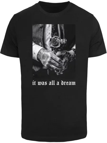 Mister Tee Tričko It Was All A Dream šedá / černá bílá
