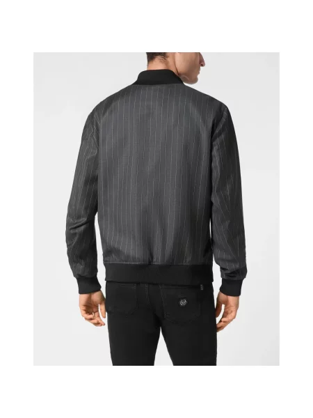 Kurtka bomber Philipp Plein wełniany szary