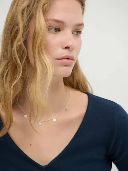 Koszulka z drapowaniem Teen S MANGO TEEN granatowy