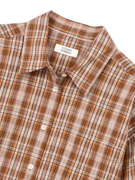 Cămașă Studio Tomboy în carouri portocaliu