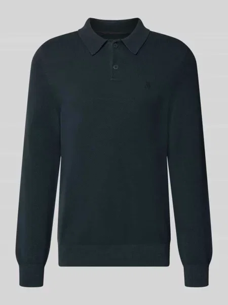 Sweter w kroju regular fit z czystej bawełny Marc O'polo granatowy