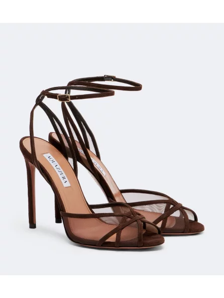 Sandale Aquazzura din piele de căprioară maro