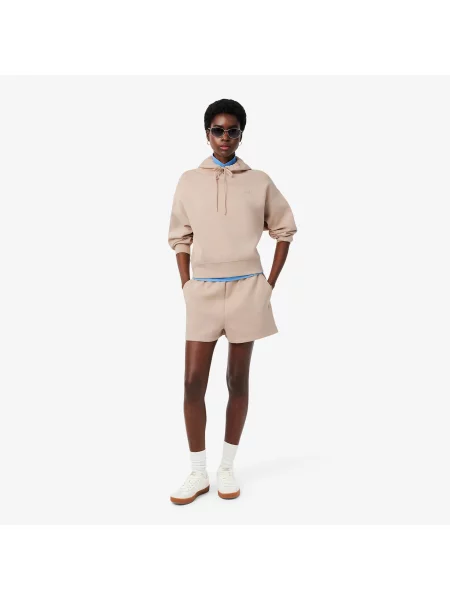 Lacoste Regulowana Bluza Oversize Z Kapturem beżowa