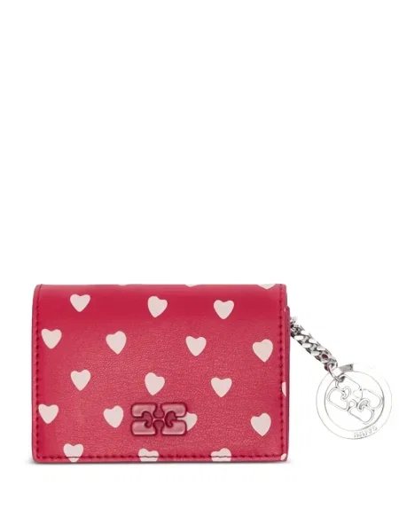 Pandantiv Ganni cu imagine cu motiv cu inimi roșu