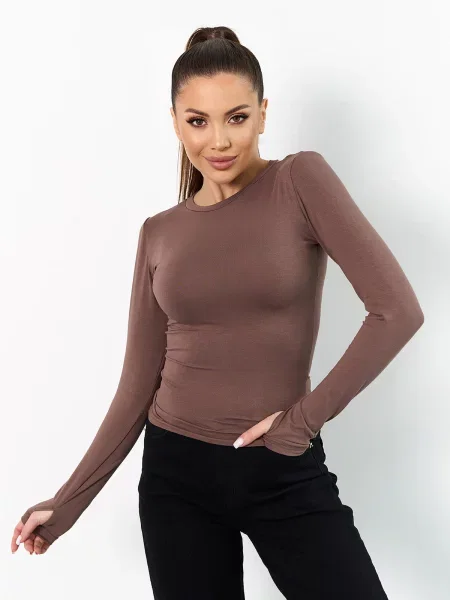 Лонгслив Issa Plus коричневый