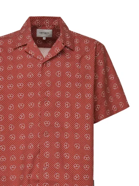 Къс риза Carhartt Wip с принт със сърца червено