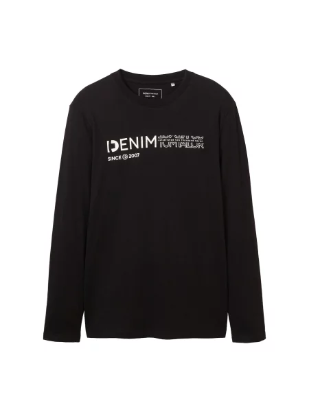 TOM TAILOR DENIM Tričko černá bílá