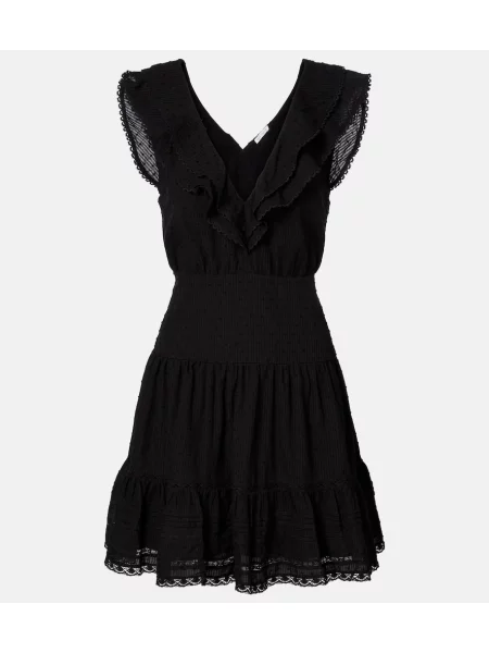Rochie Poupette St Barth cu volane negru