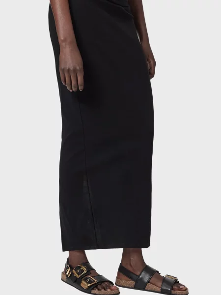 Кожаные босоножки Allsaints черные