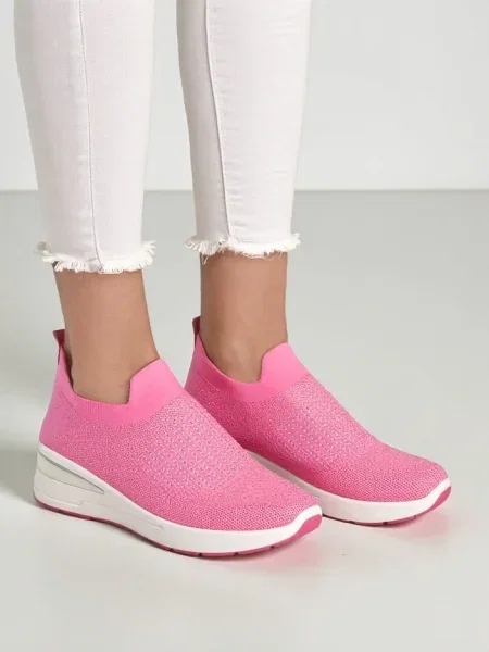 Sneakerși Resti cu pană slip-on alb