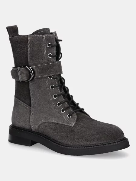 Answear.LAB bocanci din piele intoarsa cu plat izolare usoara gri