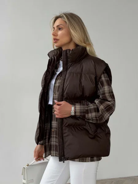 Жилет Jadone Fashion коричневый