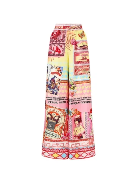 Pantaloni palazzo Camilla galben