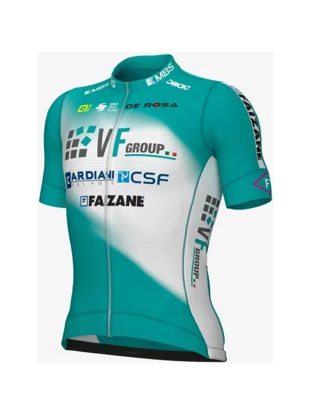 Koszulka rowerowa Bardiani CSF Faizanè Pro Team PR-System krótki rękaw zielono-biała M biała