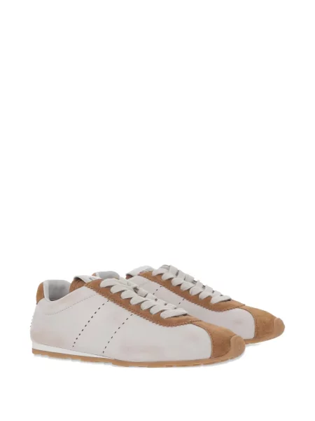 Sneakerși Miu Miu din piele de căprioară alb