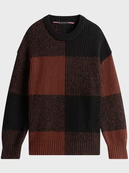 Клетчатый свитер Tommy Hilfiger коричневый