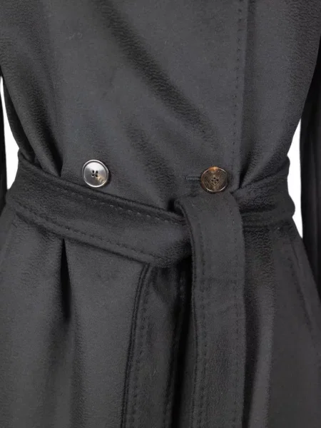 Cu centură palton Max Mara de lână negru