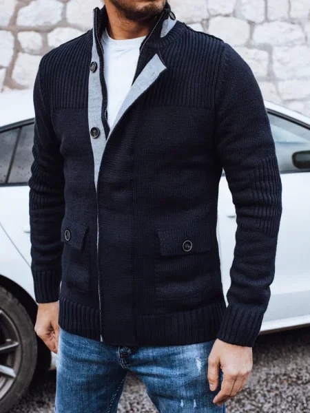 Sweter rozpinany Dstreet granatowy
