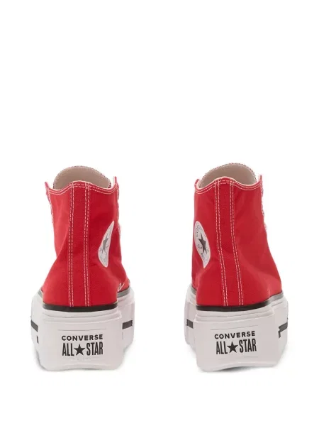 Маратонки Converse Chuck Taylor All Star на платформе с връзки с дантела червено
