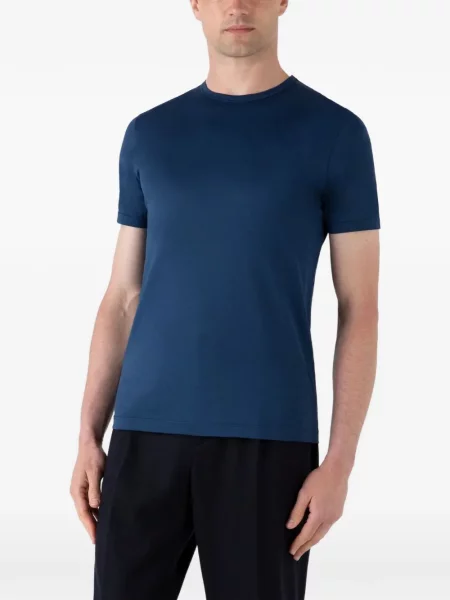 Tricou Sunspel cu decolteu rotund albastru