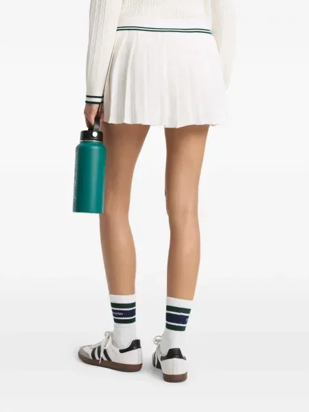 Ριγέ πλισέ φούστα πλισέ Sporty & Rich λευκό