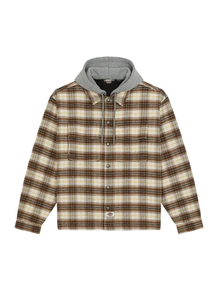 Koszula Dickies z kapturem flanelowa beżowa
