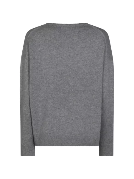 Džemper Co Collection od kašmira s V-izrezom siva