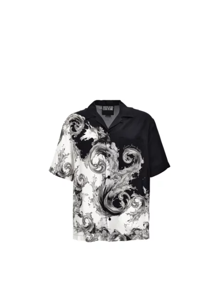 Krótka koszula dżinsowa Versace Jeans Couture z krótkim rękawem