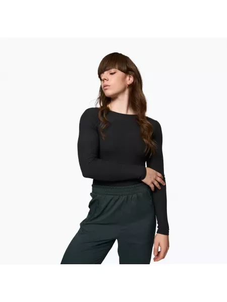 Girlfriend Collective női tréning body Ava Scoop Back fekete. Méret: M fekete