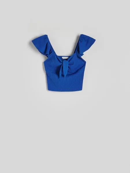 Reserved Топ на зав'язці синій