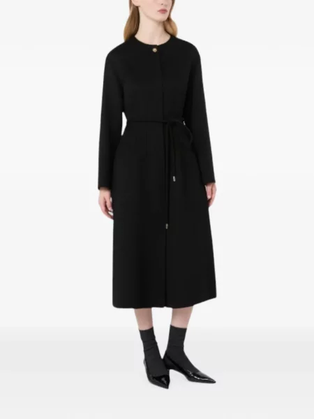 Cu centură palton Max Mara negru